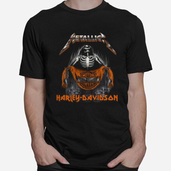 Skeleton Metallica Harley Davidson T-Shirt