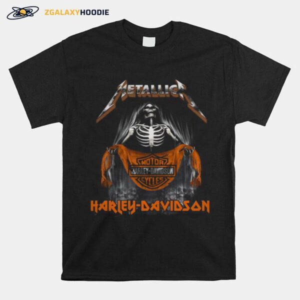 Skeleton Metallica Harley Davidson T-Shirt