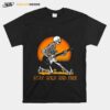 Skeleton Playing Guitar Stay Wild And Free Halloween T-Shirt