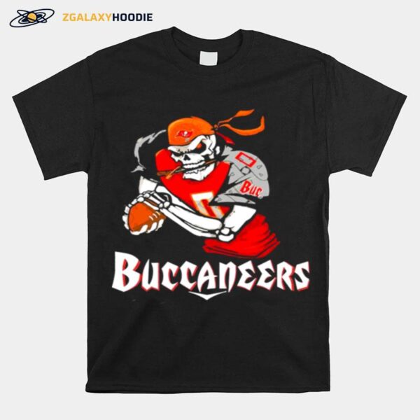 Skeleton Playing Rugby Buccaneers T-Shirt