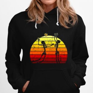 Skeleton Playing Volleyball Halloween Vintage Hoodie