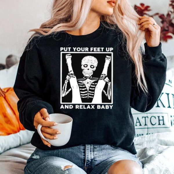 Skeleton Put Your Feet Up And Relax Baby Sweater
