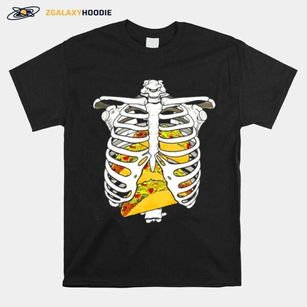 Skeleton Rib Cage Filled With Tacos T-Shirt