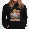 Skeleton Riding Mummy Saurus Rex Halloween Vintage Retro Hoodie