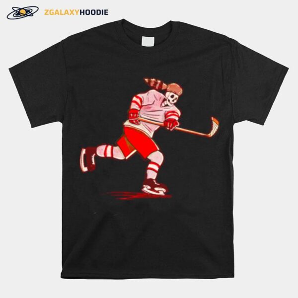 Skeleton Sacred Heart Pioneers Hockey T-Shirt