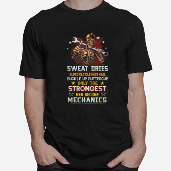 Skeleton Sweat Dries Blood Clots Bones Heal Mechanics T-Shirt