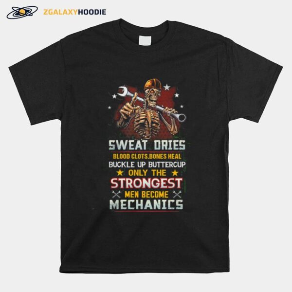 Skeleton Sweat Dries Blood Clots Bones Heal Mechanics T-Shirt