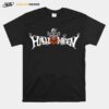 Skeleton With Angry Pumpkin Halloween T-Shirt