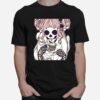 Skeleton Woman Drinking Coffee Lover T-Shirt