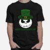 Skellington Head Irish Four Leaf Clover Nightmare Before Christmas Happy St Patricks Day T-Shirt