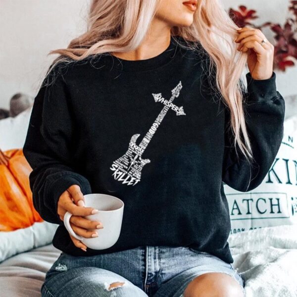 Skillet Guitar Typography On Black Graphic Sweater
