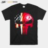 Skull American Flag Logo Alabama Crimson Football Team T-Shirt