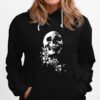 Skull And Magnolia Flowers Bw Day Of The Dead Hoodie