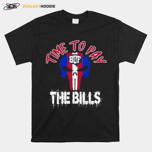 Skull Buffalo New York Varsity Style Retro Football T-Shirt