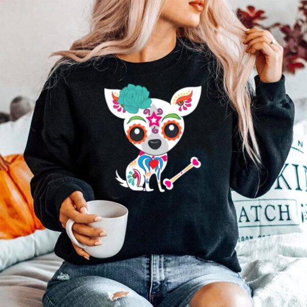 Skull Chihuahua Day Of The Dead Sweater