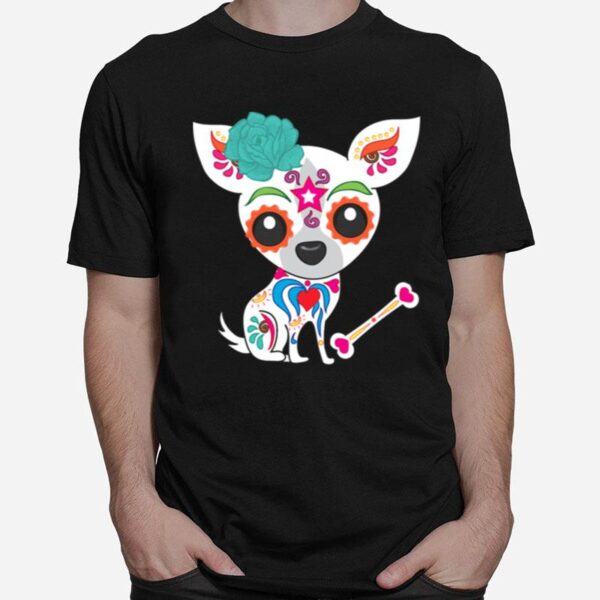 Skull Chihuahua Day Of The Dead T-Shirt