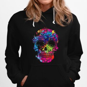 Skull Colorful Day Of The Dead Dia De Los Muertos Hoodie