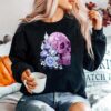 Skull Day Of The Dead Blue Flowers Sweater