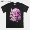 Skull Day Of The Dead Pink Flowers T-Shirt