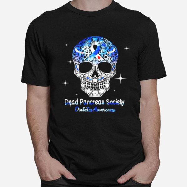 Skull Dead Pancreas Society Diabetes Awareness T-Shirt