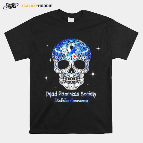 Skull Dead Pancreas Society Diabetes Awareness T-Shirt