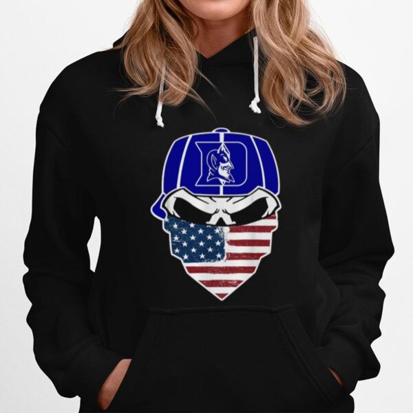 Skull Face Mask American Flag Hat Duke Blue Devils Hoodie