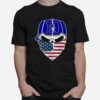 Skull Face Mask American Flag Hat Duke Blue Devils T-Shirt