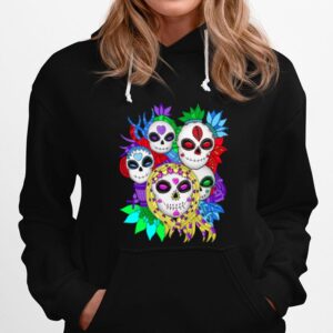 Skull Family Colorful Day Of The Dead Hoodie