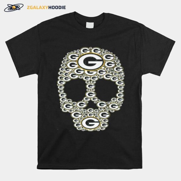 Skull Green Bay Packers Logo T-Shirt