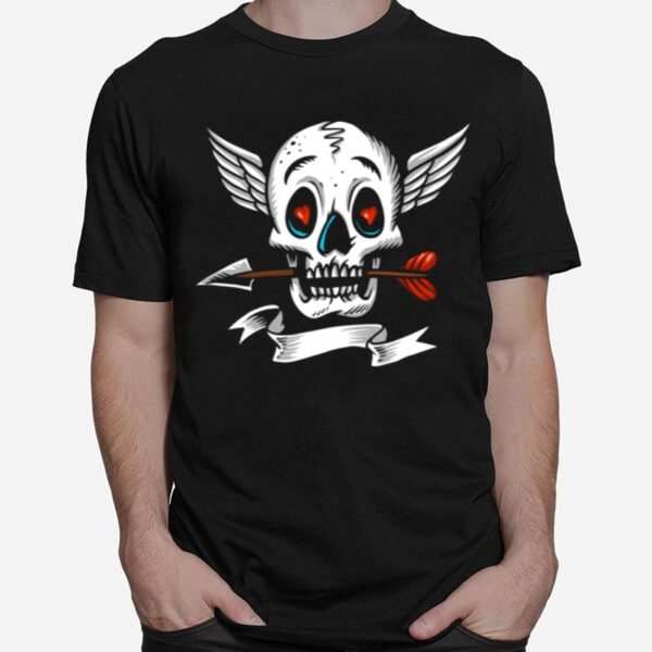 Skull Heart Love Dia De Los Muertos T-Shirt