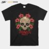 Skull Hibiscus Flower Halloween Party T-Shirt