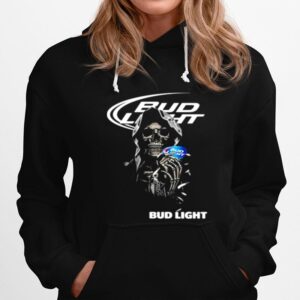 Skull Holding Bud Light Logo Hoodie