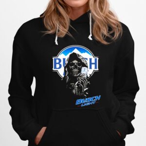 Skull Holding Busch Light Logo Hoodie