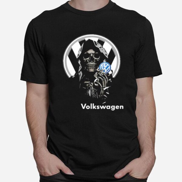 Skull Holding Volkswagen Logo T-Shirt