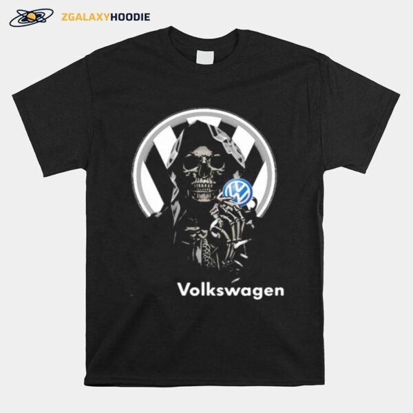 Skull Holding Volkswagen Logo T-Shirt