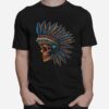 Skull Indian Side Position Day Of The Dead Retro Vintage T-Shirt