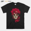 Skull Lady Woman Day Of The Dead T-Shirt