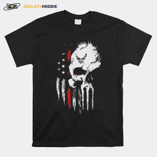 Skull Marine American Flag Independence Day T-Shirt