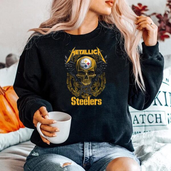 Skull Metallic Steelers Pittsburgh Halloween Sweater