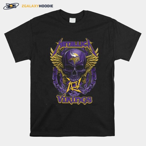 Skull Metallic Vikings Halloween T-Shirt