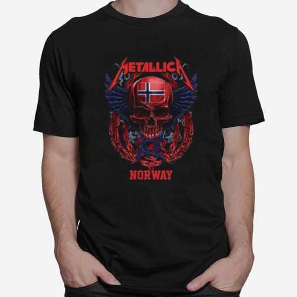 Skull Metallica Norway Flag T-Shirt