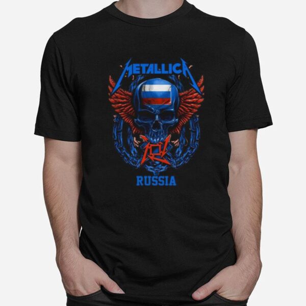 Skull Metallica Russia Flag T-Shirt