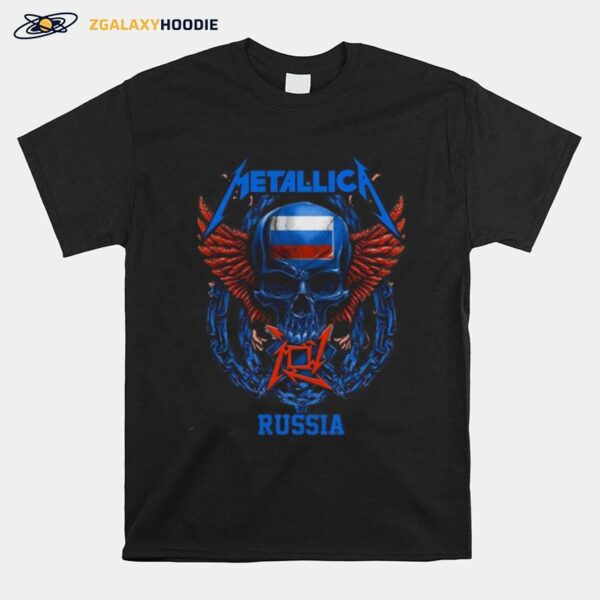 Skull Metallica Russia Flag T-Shirt