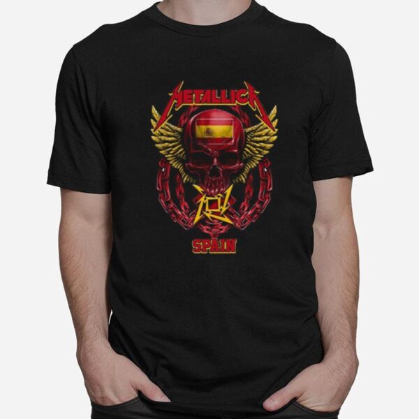 Skull Metallica Spain Flag T-Shirt