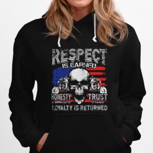 Skull Motor Respect Is Earned Honesty Is Appreciated Trust Is Gained Loyalty Is Returned Hoodie