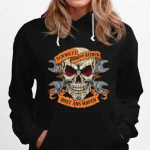 Skull Motorrad Spruche Schwatz Mir Keinen Rost Ans Moped Hoodie