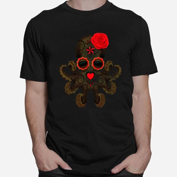 Skull Octopus Day Of The Dead Dia De Muertos T-Shirt