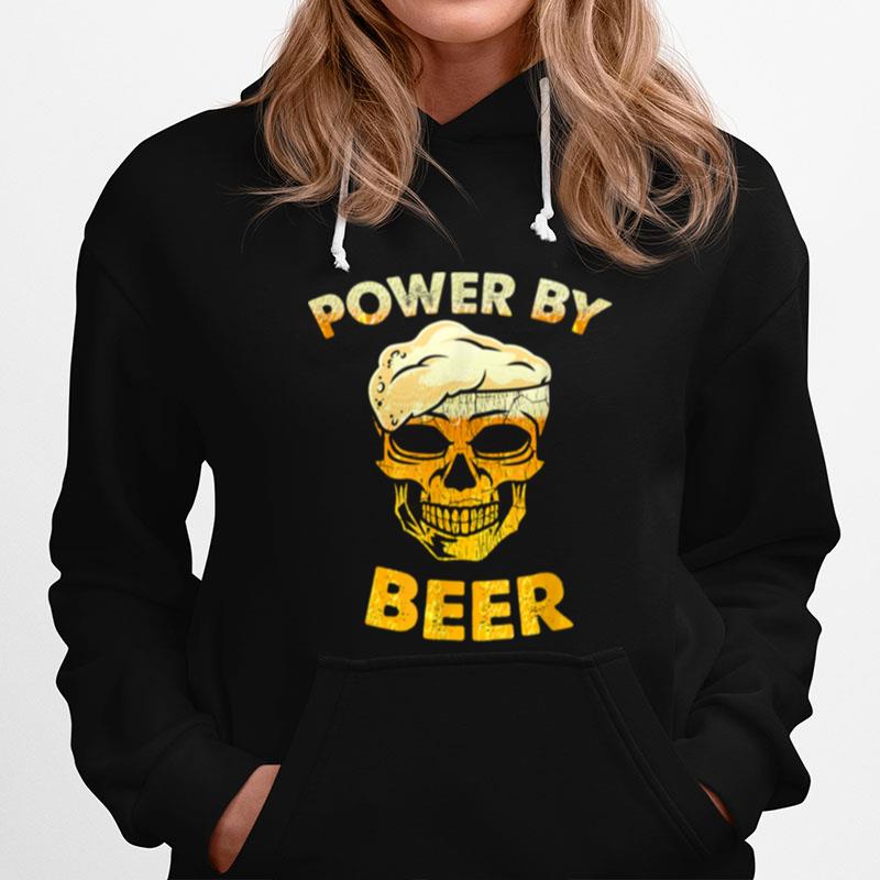 Skull Powered By Beer Hoodie