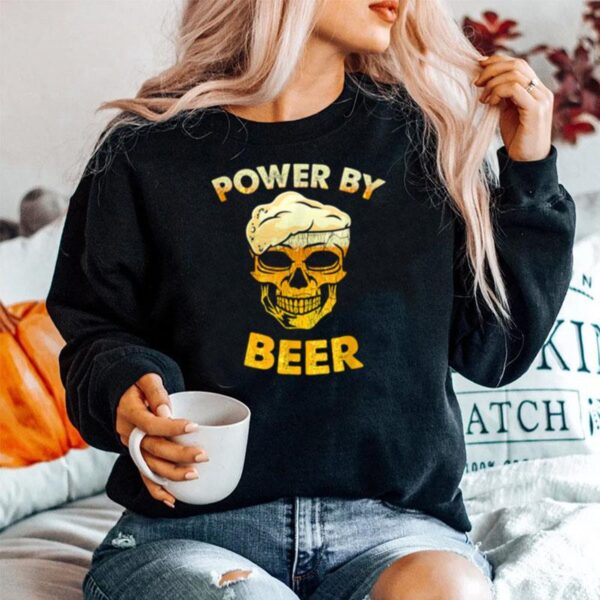 Skull Powered By Beer Sweater