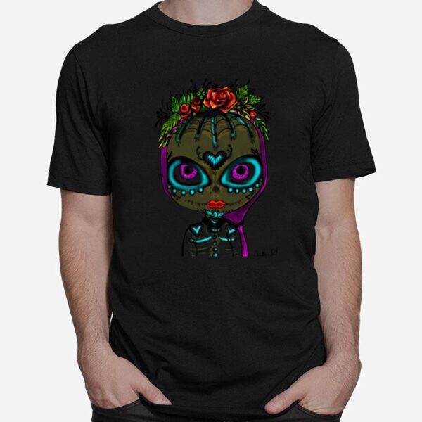 Skull Rose Girl Day Of The Dead Muertos T-Shirt